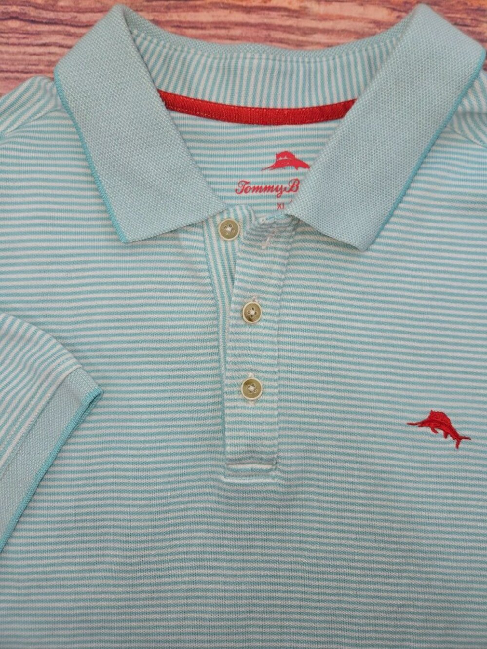 Tommy Bahama Mens Blue Striped Supima Cotton Blend Polo XL